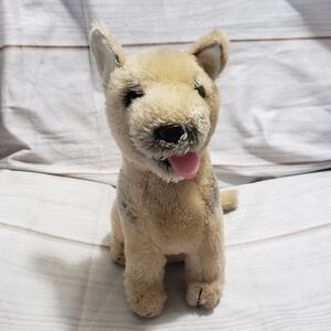 Vintage Dakin German Shepherd Dog 9" Plush Stuffed Animal 1975 Pink Felt Tongue